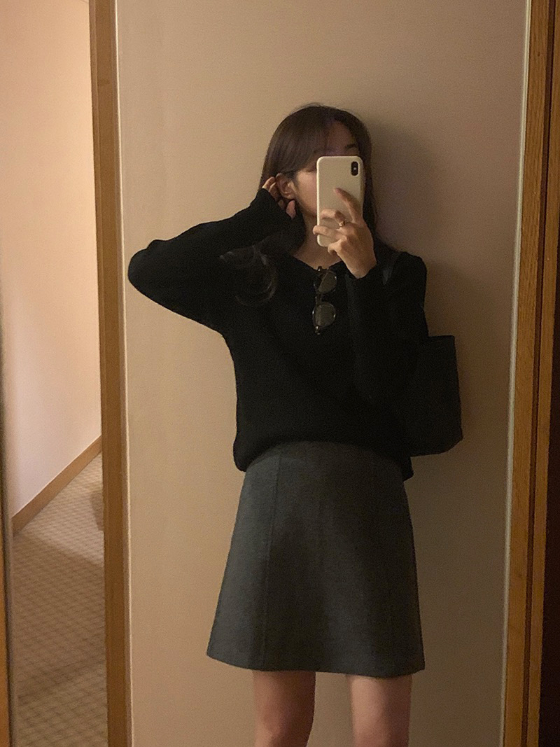 [Somemood] Mercy skirt (charcoal) wool 90% 2차
