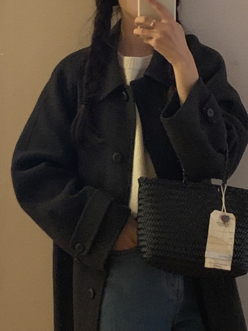 Monica handmade coat (black) wool 100%