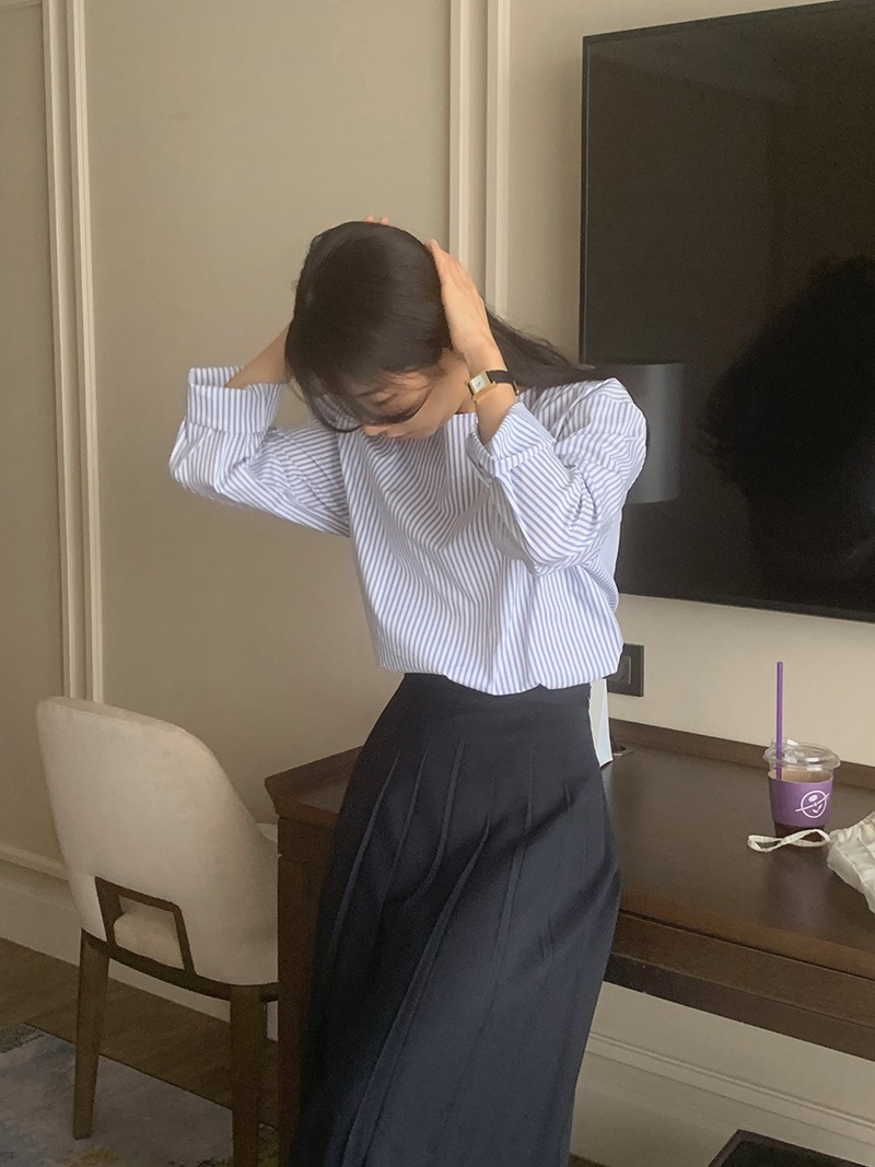 [Somemood] Evian blouse (blue stripe) 2차