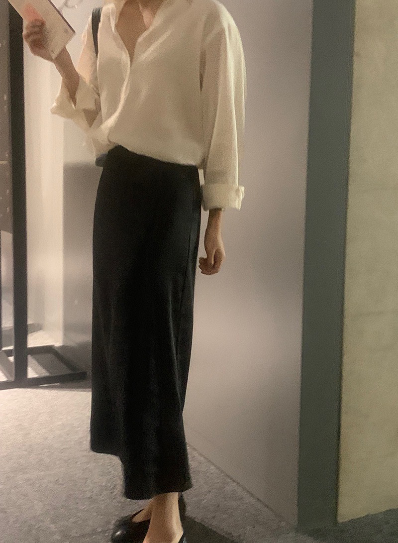 [Somemood] Opera satin skirt (black) 3차