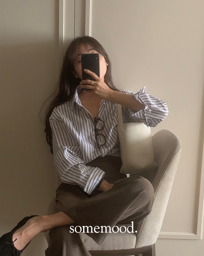 [Somemood] Hannah shirts (brown stripe) 24시간5%할인
